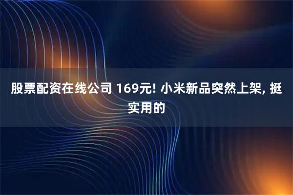 股票配资在线公司 169元! 小米新品突然上架, 挺实用的